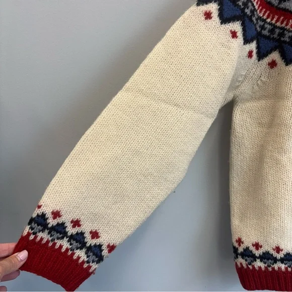 Vintage Eddie Bauer Medium Sweater Wool Fair Isle - Picture 7 of 13